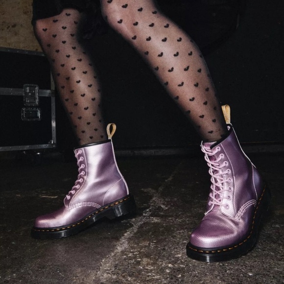 Dr. Martens VEGAN 1460 METALLIC EMBOSS LACE UP BOOTS - Picture 1 of 7